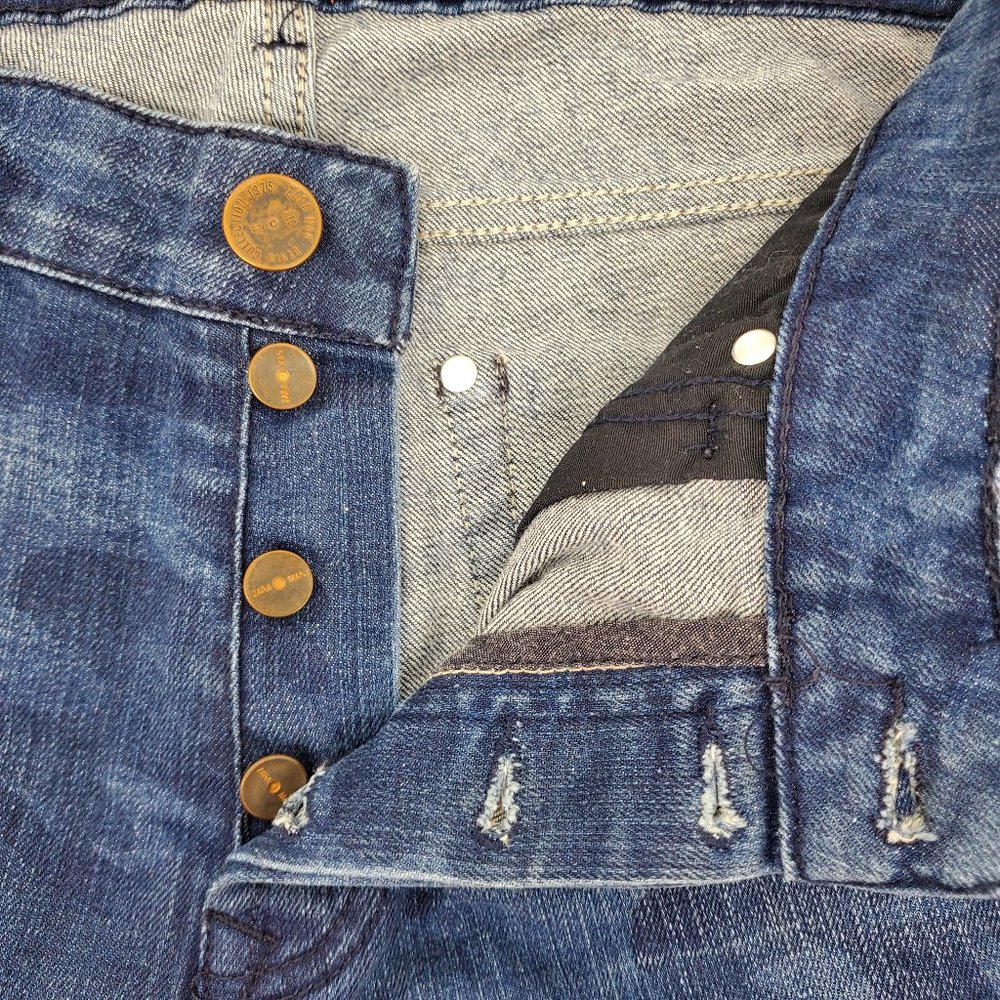 Zara Man Denim Wear Skinny Camo Jeans Blue Mens 32 - Picture 4 of 9